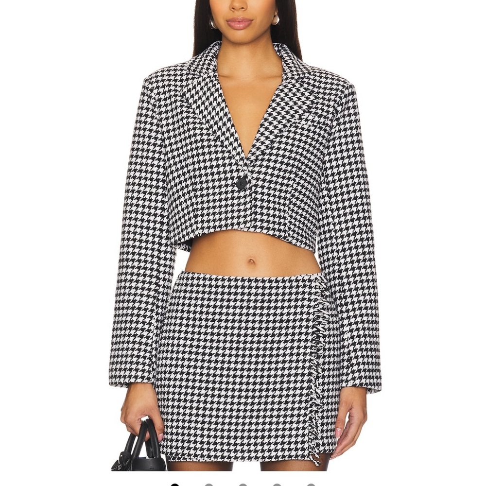 Steve Madden Houndstooth Blazer and Skirt Set